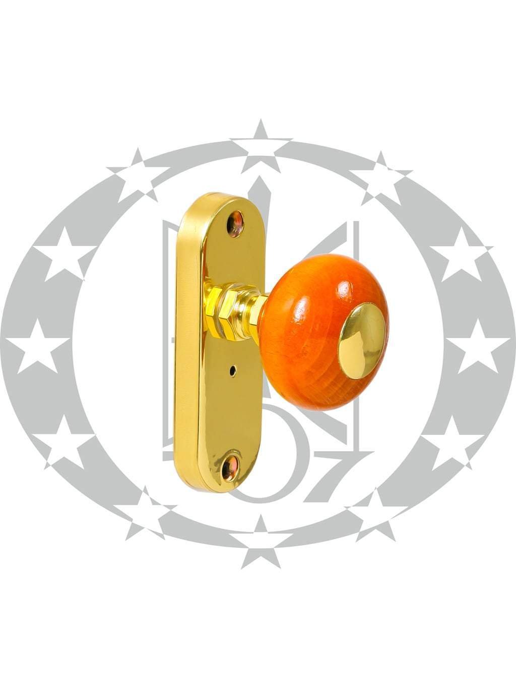 Ручка-галка дерево лаковане з довгою планкою латунь левіс