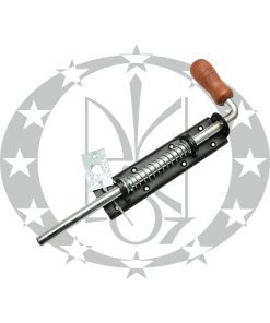 Засув чорний вузький з пружиною та дерев'яною ручкою 300