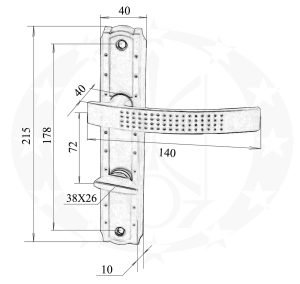 Ручка T-018-172 72 WC (G5) ARGUS креслення розміри