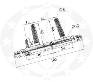 Завіс Ф12 цинкований креслення розміри