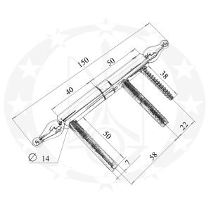 Завіс з кулькою Ф14 креслення розміри