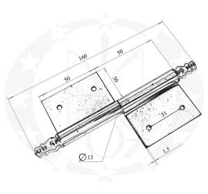 Завіс з кулькою Ф14 креслення розміри