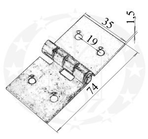 Завіс 35 х 70 цинкований креслення розміри