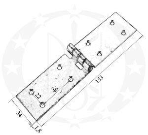 Завіс 35 х 150 цинкований креслення розміри