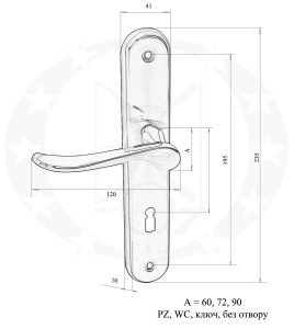 Ручка під ключ LYZECZKA 72 креслення розміри