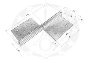 Завіс ЦеКо 140 врізний цинкований креслення розміри