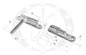 Завіс вкручувано-накладний 13 креслення розміри
