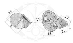 Обмежувач дверний Конус нікель сатинований креслення розміри