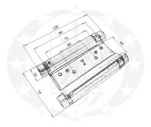 Завіс двосторонній 100мм цинкований (W10c.) креслення розміри