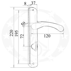 Ручка Груша 72 WC креслення розміри