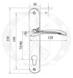 Ручка Metal-Bud KLARA 72 PZ креслення розміри