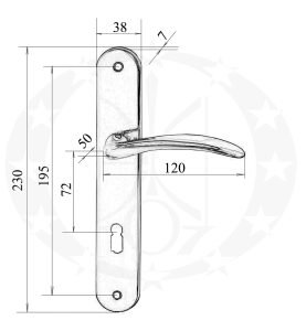 Ручка під ключ Metal-Bud KLARA 72 креслення розміри
