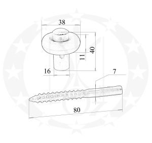 Дверний обмежувач нікель креслення розміри