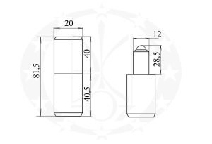 Завіс точений Ф20 креслення розміри