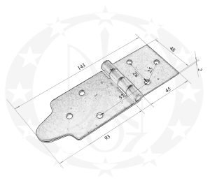 Завіс ЦеКо з фігурними крилами 145 х 50 цинкований креслення розміри