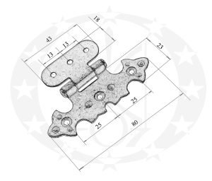 Завіс меблевий Р латунь креслення розміри