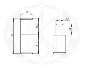 Завіс ЦеКо Ф25 чорний креслення розміри