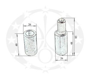 Завіс точений Ф26 чорний зміщений креслення