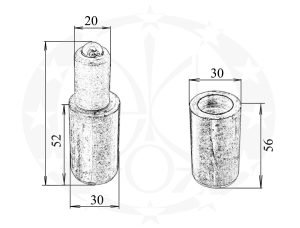 Завіс точений Ф30 чорний зміщений