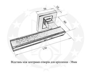 Ручка T-1561-121 розета (G8/G2) MARINA креслення розміри