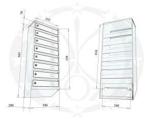 Скринька поштова ЯП-08М креслення, розміри