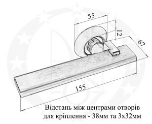 Ручка ARCHIE AH-10133 CCCA золото креслення розміри