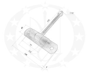 Завіс ЦеКо Ф25 точений вкручувано-накладний креслення розміри