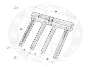 Завіс вкручуваний La Florida art.82С Ф16 чоповий 182CDN правий креслення розміри