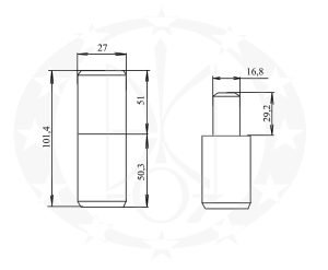 Завіс ЦеКо Ф24 чорний точений креслення розміри
