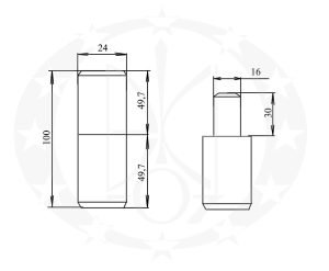 Завіс ЦеКо Ф24 чорний точений креслення розміри