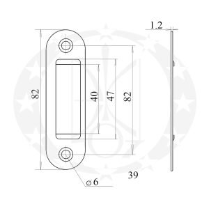 Планка до замка A.G.B. Mediana Polaris Easy-Fix XT (B01402.96.12) креслення розміри