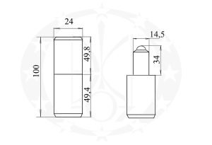 Завіс ЦеКо Ф24 чорний точений з кулькою