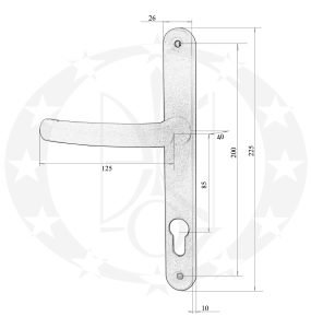 Ручка АНТЕЙ 85 PZ (DHS 85/26/200) креслення розміри
