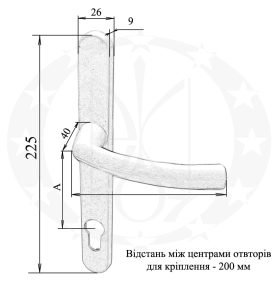 Ручка з пружиною 92 PZ біла/коричнева вузька 25 мм (HРН-25-92-200) 