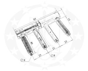 Завіс La Florida art.82 Ф15 182R M вкручуваний чоповий креслення розміри