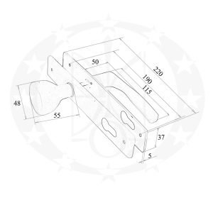 Ручка NATI чорна ручка-галка 90 під ключ креслення розміри