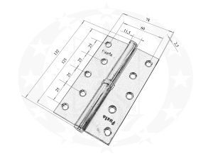 Завіс знімний FUXIA 125 х 75 креслення розміри