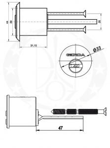 Серцевина GERDA PRO SYSTEM ATEST C RIM розміри креслення