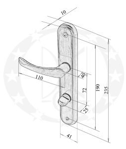Ручка BISZKOPT 72 WC креслення розміри