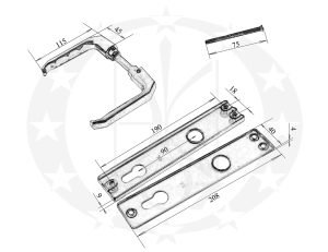 Ручка Czestochowa K-90 90 PZ нікель креслення розміри