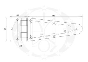 Завіс Стріла чорна 225 креслення розміри