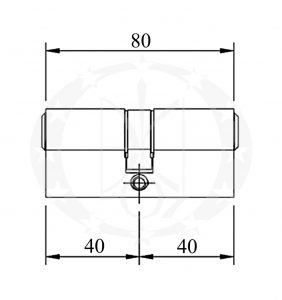 Серцевина KALE 164 DBNE 40/40 розміри креслення