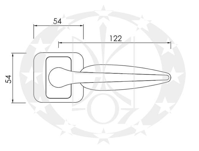 Ручка дверна Nomet ADONIS T-1331-120 креслення