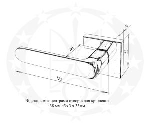 Ручка DH-29-26J-07-KW-A розета ORGANIC креслення розміри