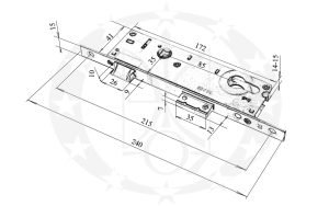 Замок REZE 85/25 PZ 16 мм креслення розміри