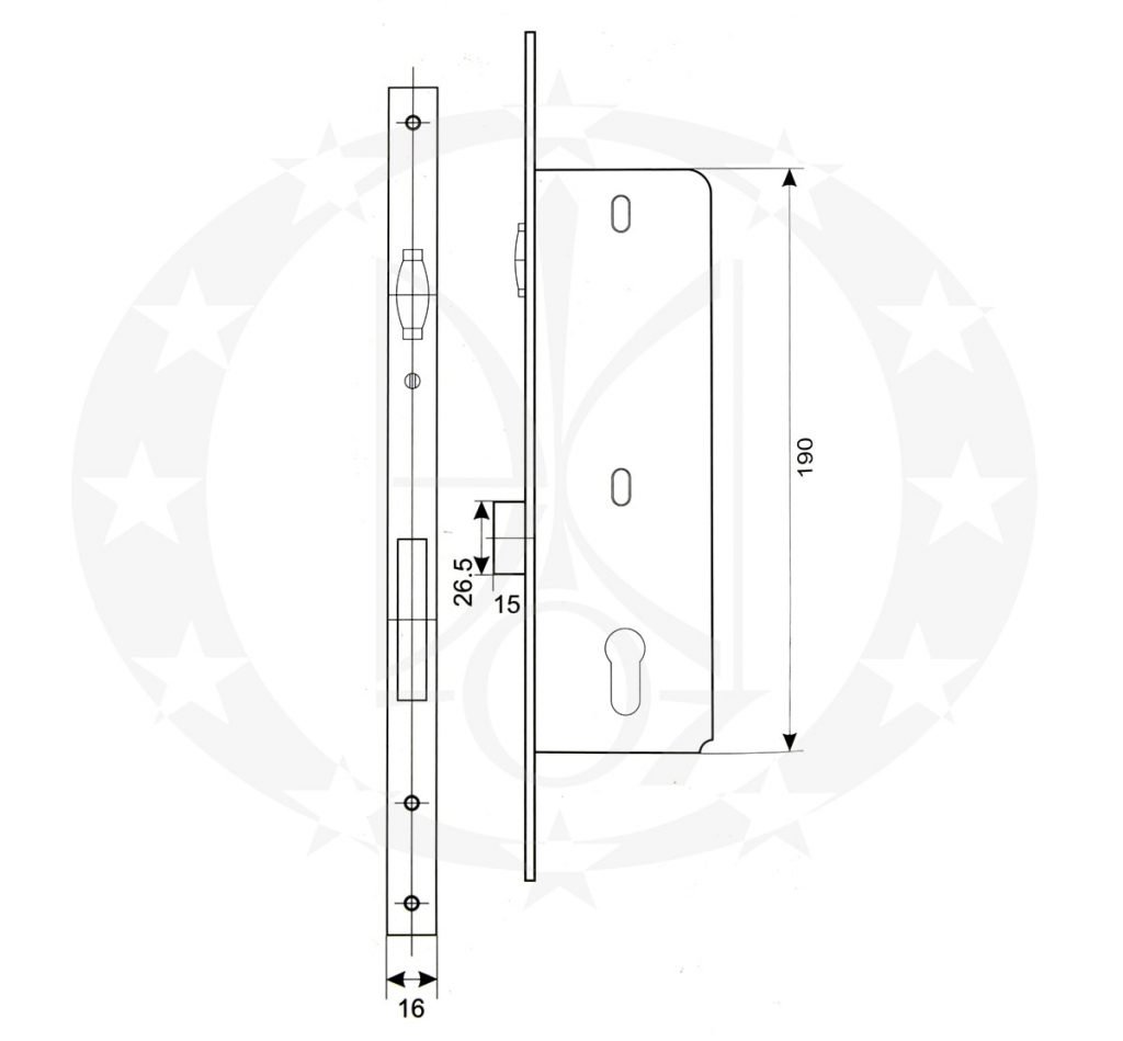 Замок роликовий OCTO PROFI /35 PZ 16 мм (015-194)