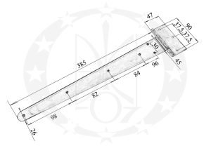 Завіс Стріла чорна 450 креслення розміри