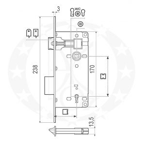 Механізм AGB Patent Grande 90/50 PZ антик бронза (B03597.50.22)