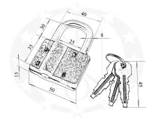 Навісний замок Ф 8 польський креслення розміри