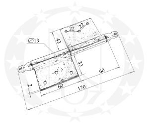 Завіс Ф12 цинкований креслення розміри
